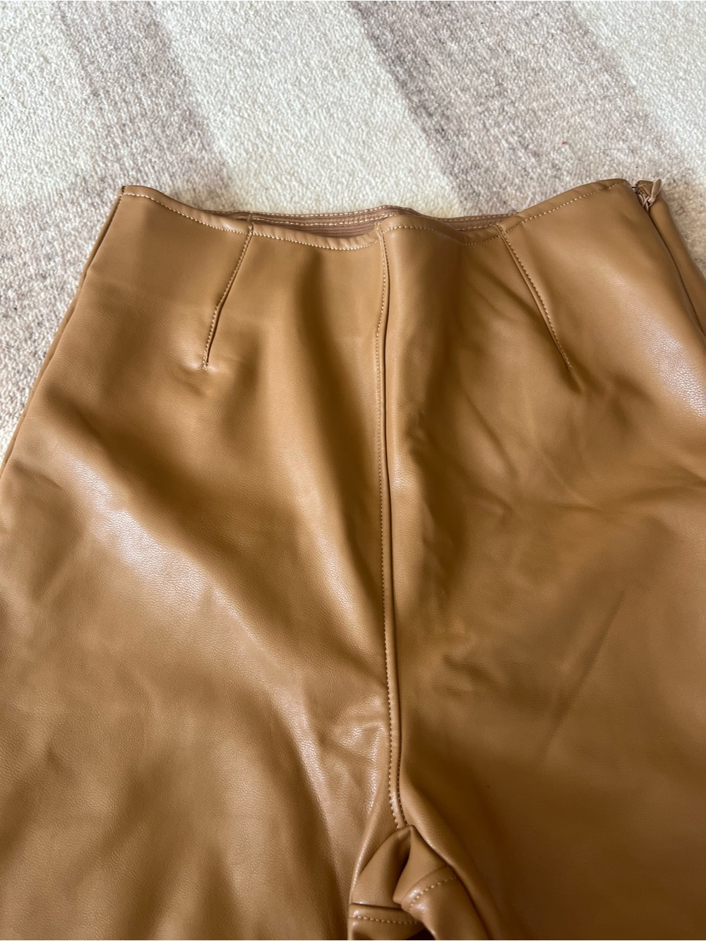 NWT Abercrombie & Fitch Faux Leather Camel Leggings
